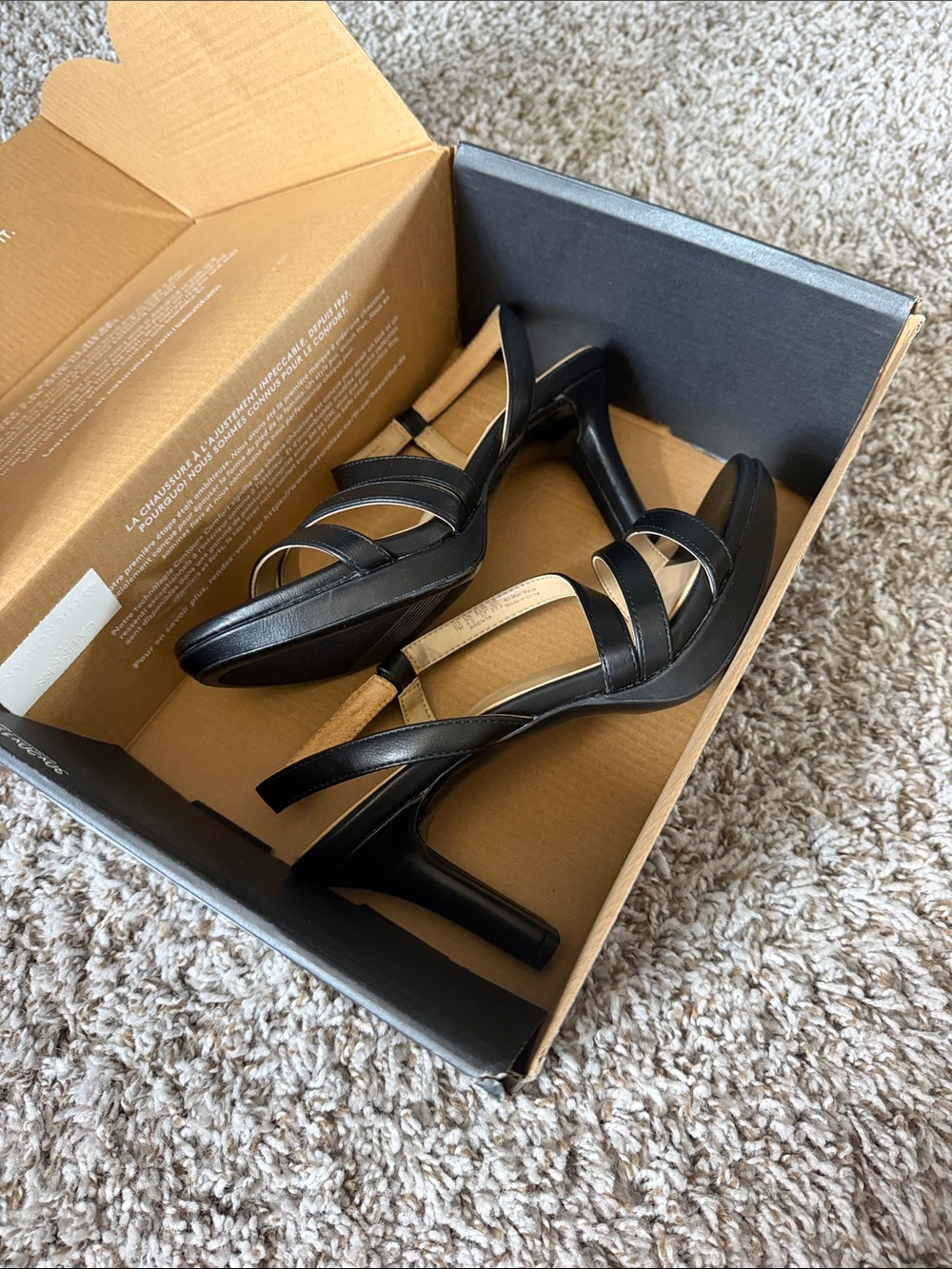 Naturalizer Black Strappy High Heel Sandals - Picture 2 of 8